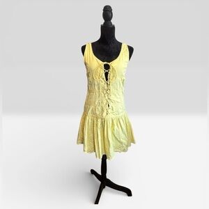 PrettyLittleThing Lace Up Mini Dress EUC